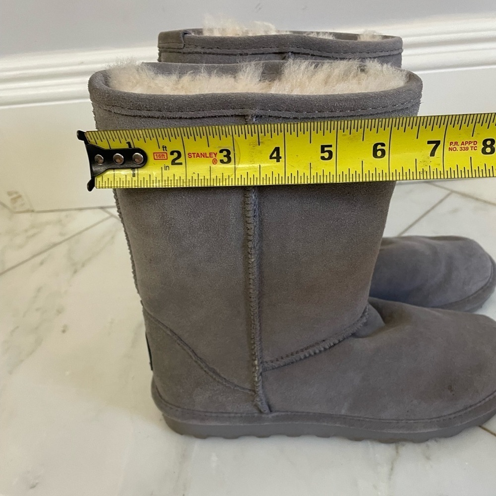 BearPaw, women’s size 10 gray sheepskin suede leather fleece line comfort boots - Picture 15 of 15